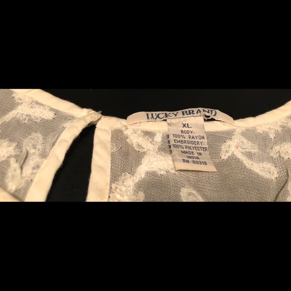 Lucky Brand cream lace embroidered top in GUC - Picture 2 of 4